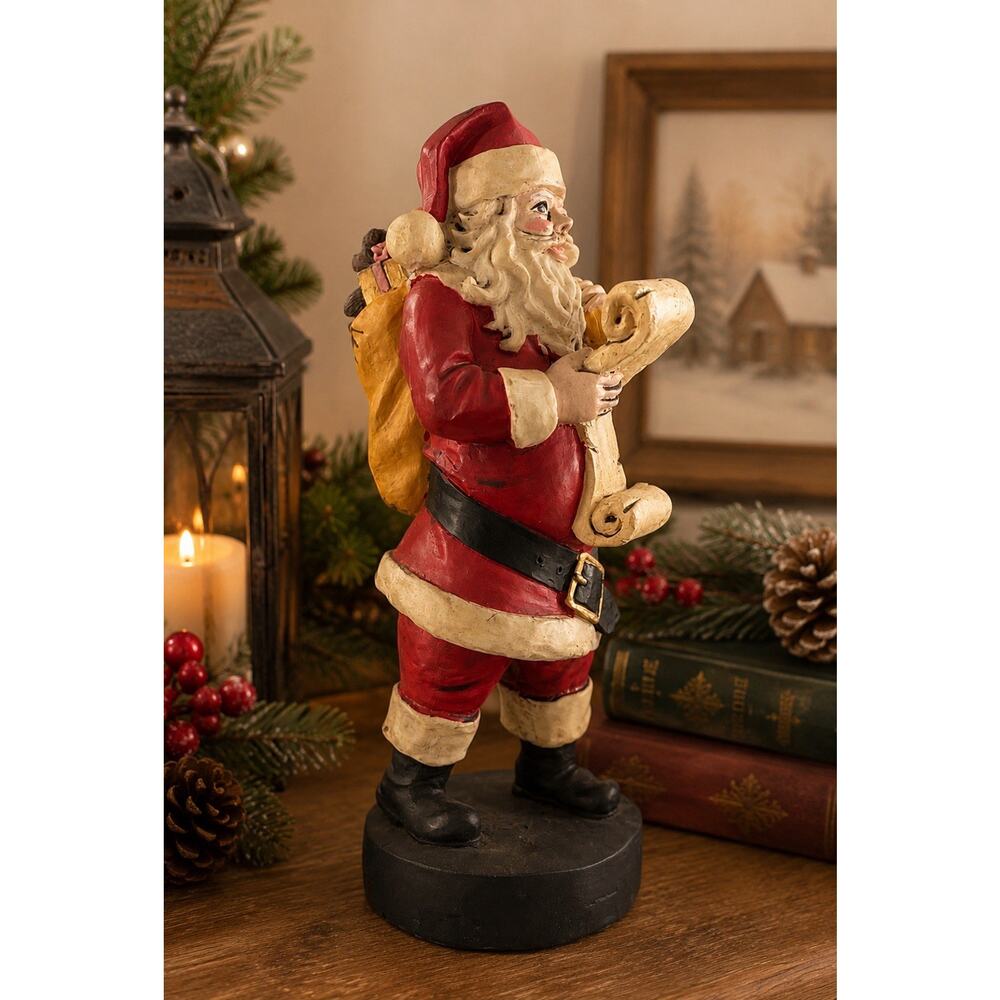 Vintage Windsor Collection Santa Checking His List Figurine 9.5” Resin Christmas